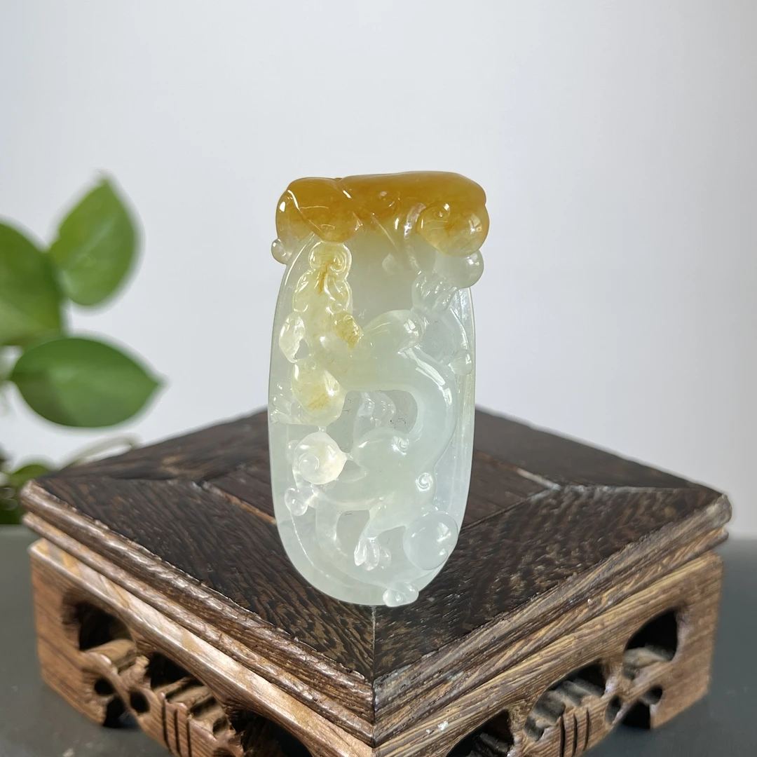 JTB06-169 天然缅甸A货翡翠 貔貅牌