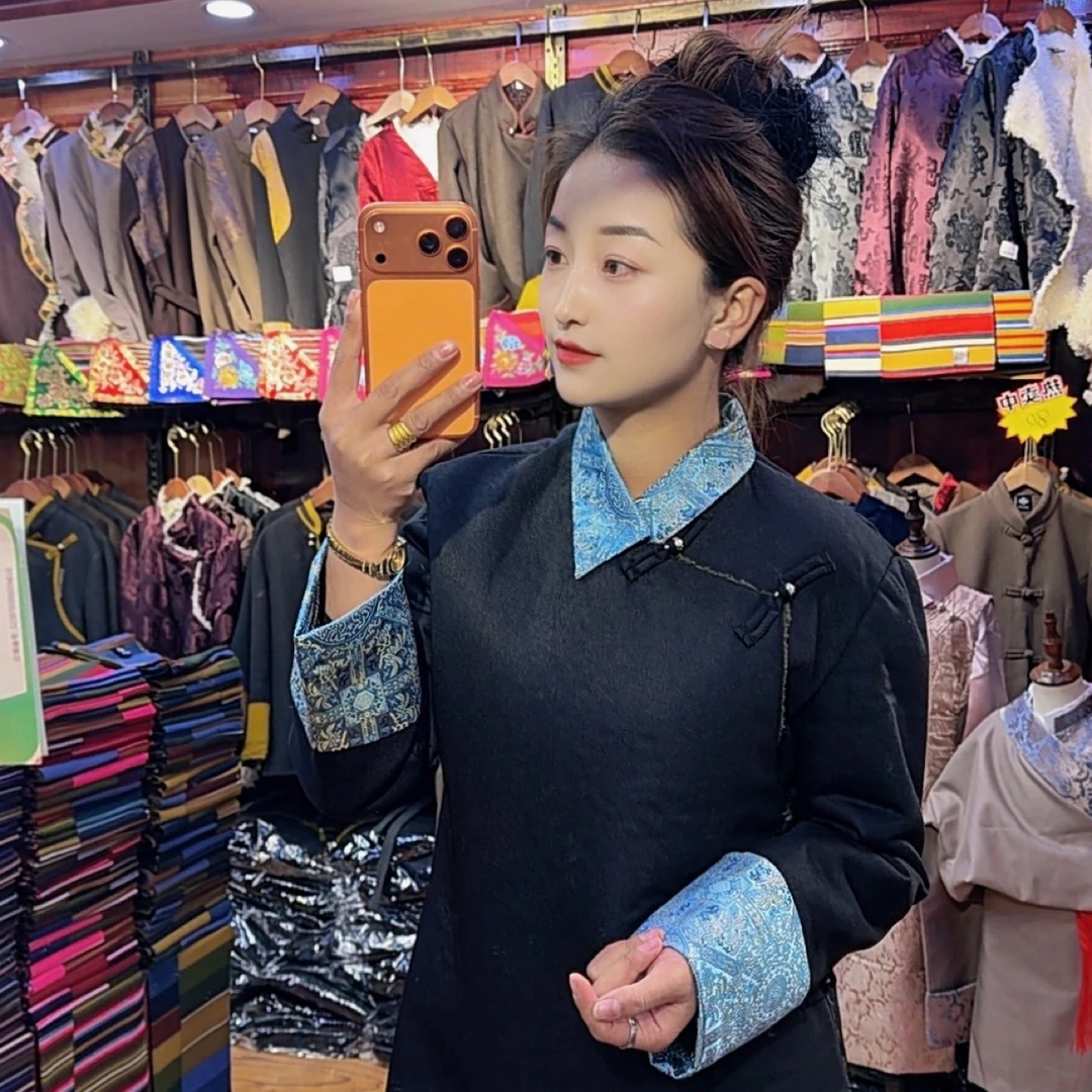 秋冬新款藏式外套中长款藏族服装复古藏服传统