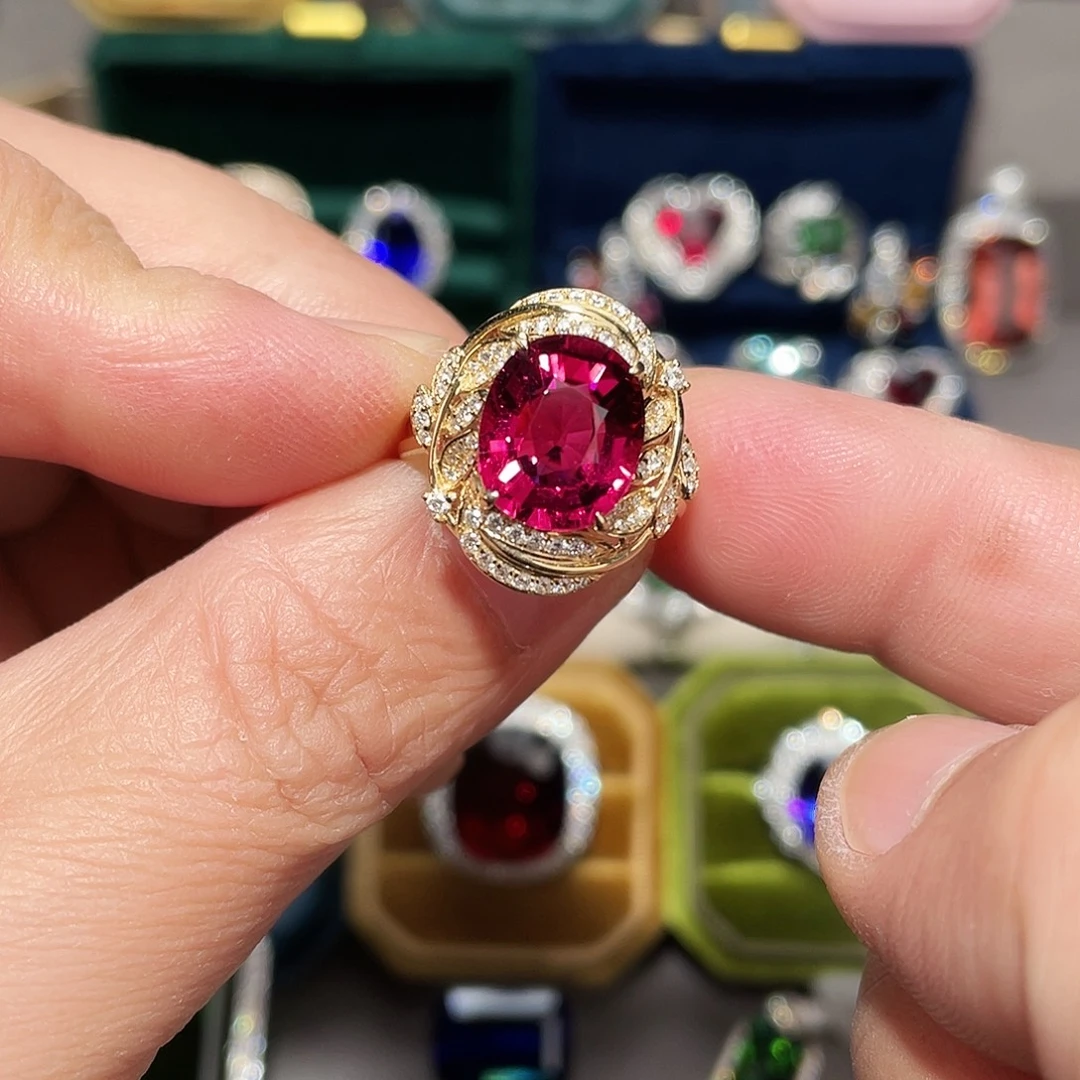 碧玺18K金镶嵌戒指4.71ct