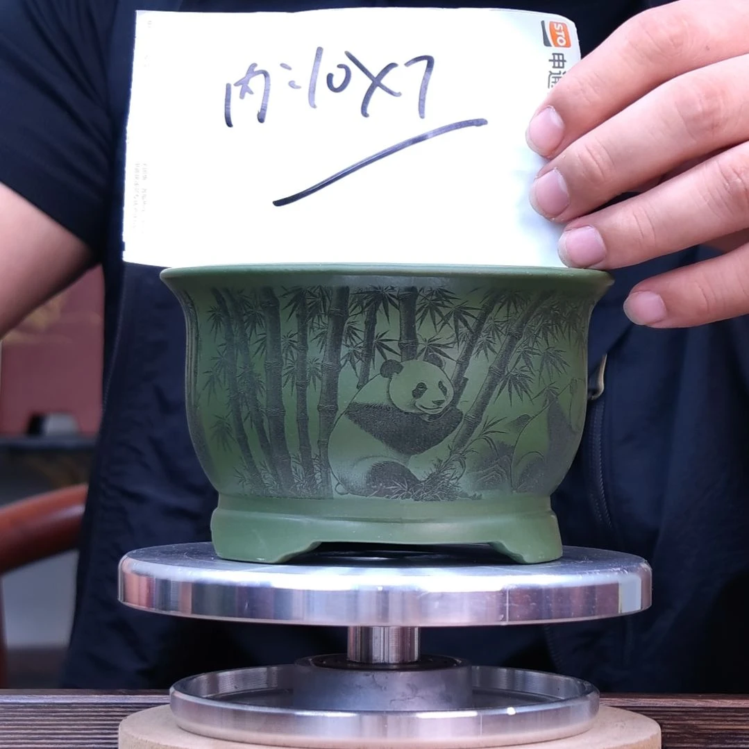 紫砂花盆同喜同喜