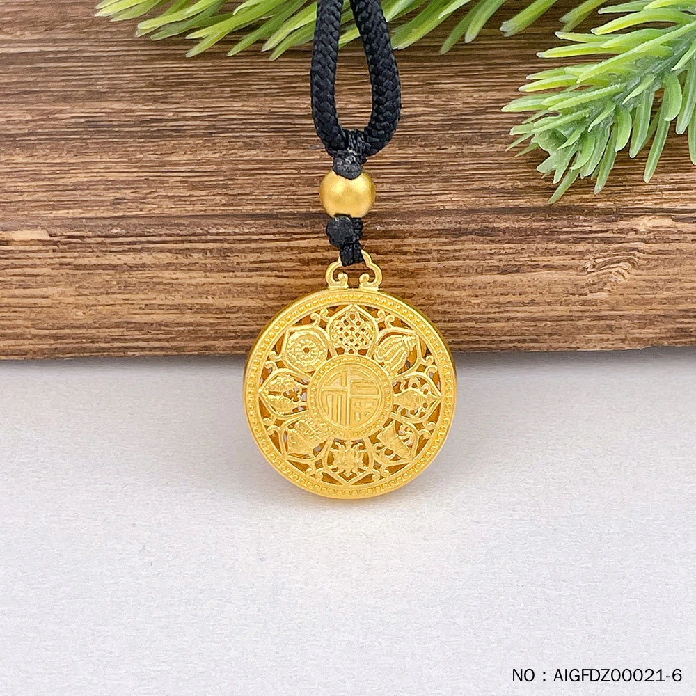 古法挂绳镂空八方祥瑞福字八宝罗盘吊坠AIGFDZ00021-6