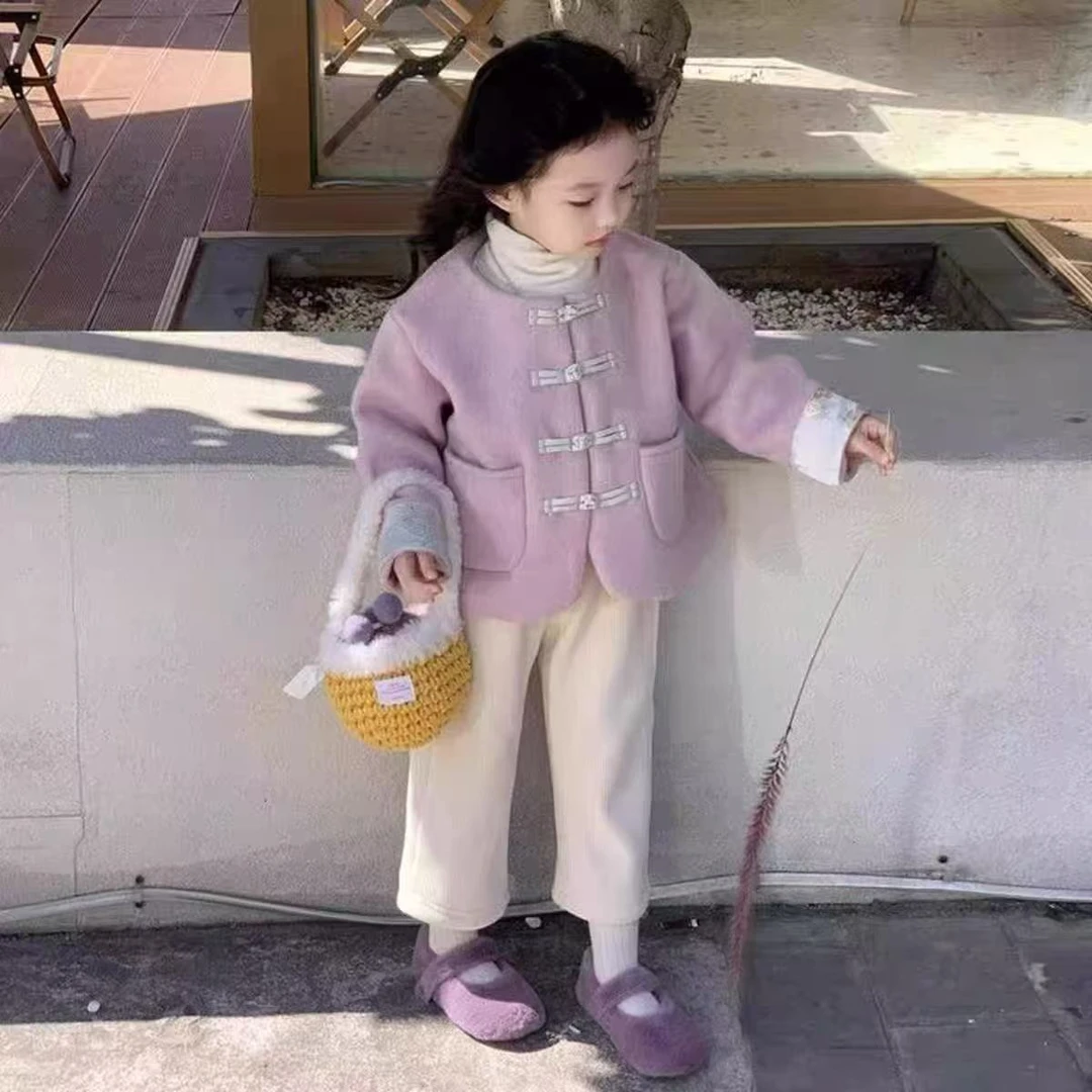 国风盘扣外套儿童女宝宝童装秋冬款
