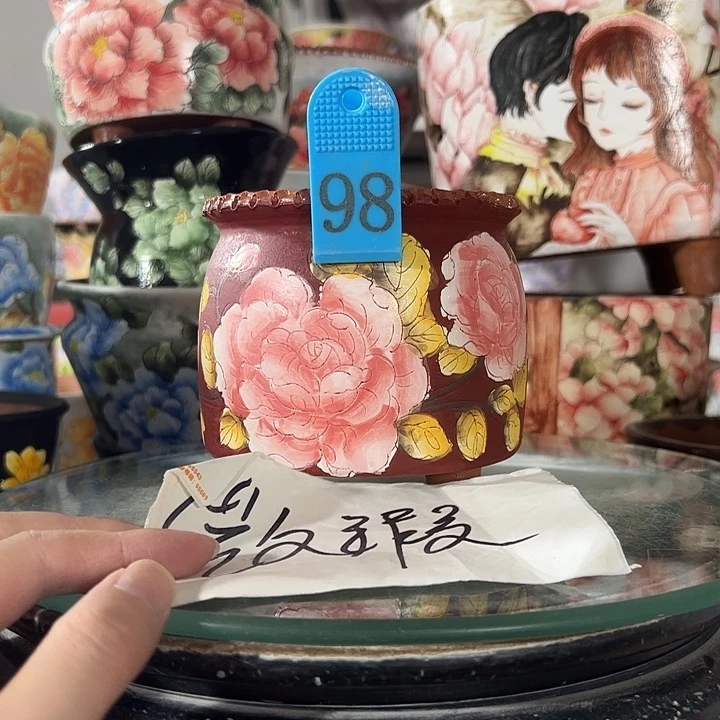 景德镇手绘花盆 满38包邮