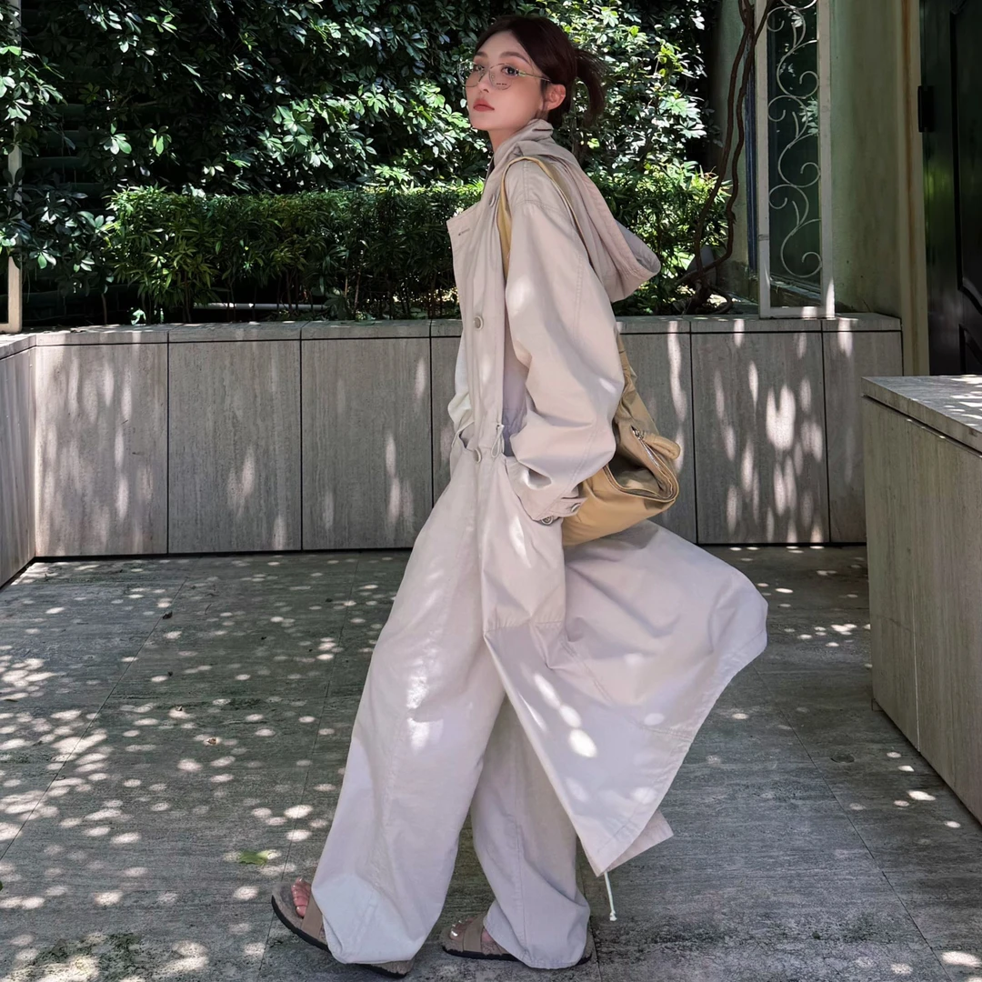 Moprobably李予诺「雾都」“100%棉‘’松弛百搭中长风衣外套L5356007