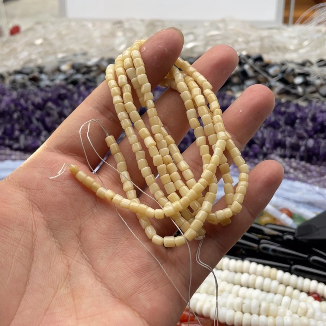 玛瑙/玉髓合金珠宝半成品一条装卡3+mm玉化白精灵隔珠