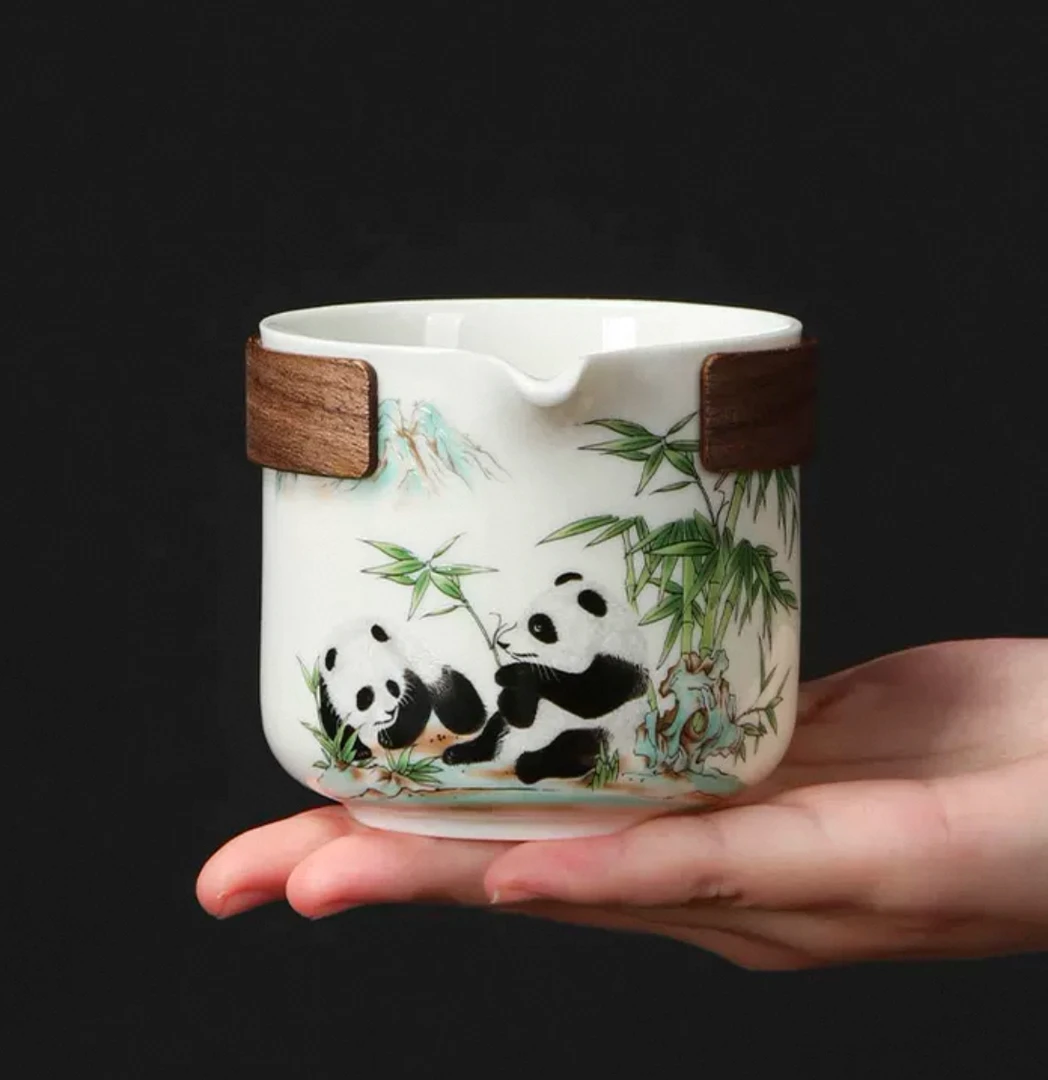 陶瓷熊猫旅行快客杯茶具茶器旅行茶器YY5025