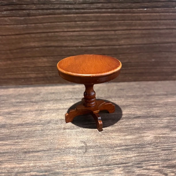 DollHouse娃娃屋BJD微缩模型OB11家具木质小圆桌咖啡桌边桌场景12