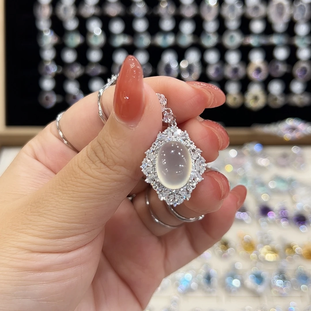 稳***士银S925镶嵌岫玉戒指