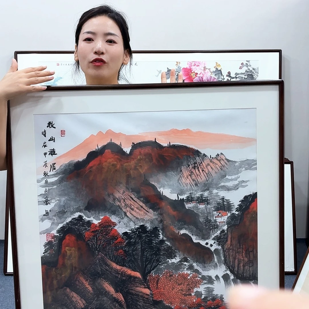 国画手绘作品80×80尺寸