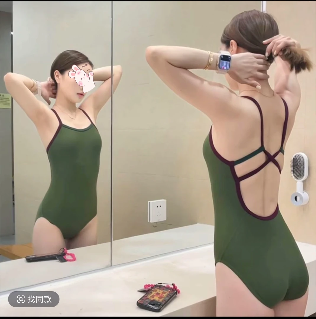 8581高级感女性专用【苔藓绿】性感竞速连体泳衣