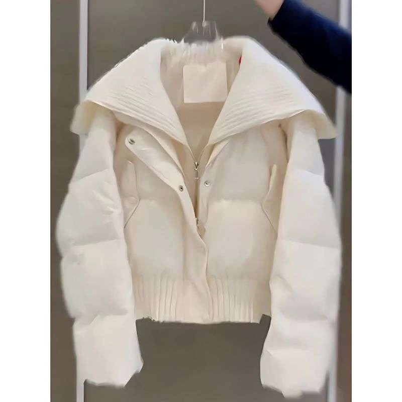 【万达撤柜】洋气高级感棉服女2025年冬季新款保暖加厚翻领短款韩