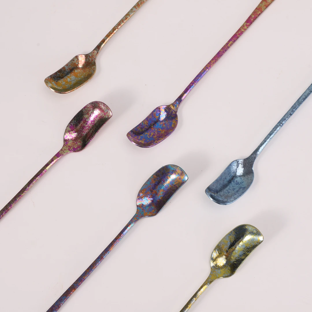 昂光纯钛芒果勺咖啡勺搅拌勺