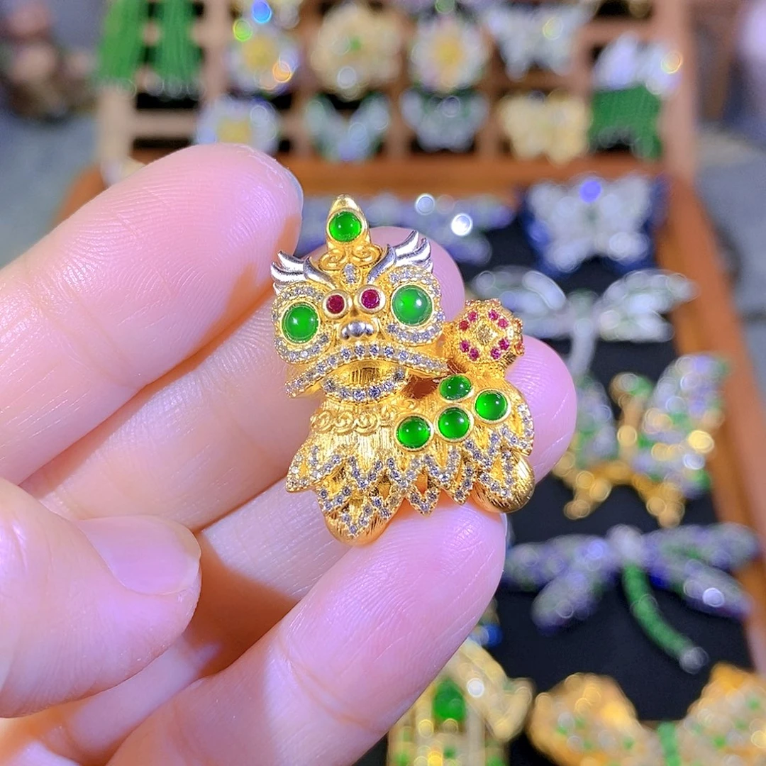 吊坠(不含链)银S925镶嵌翡翠