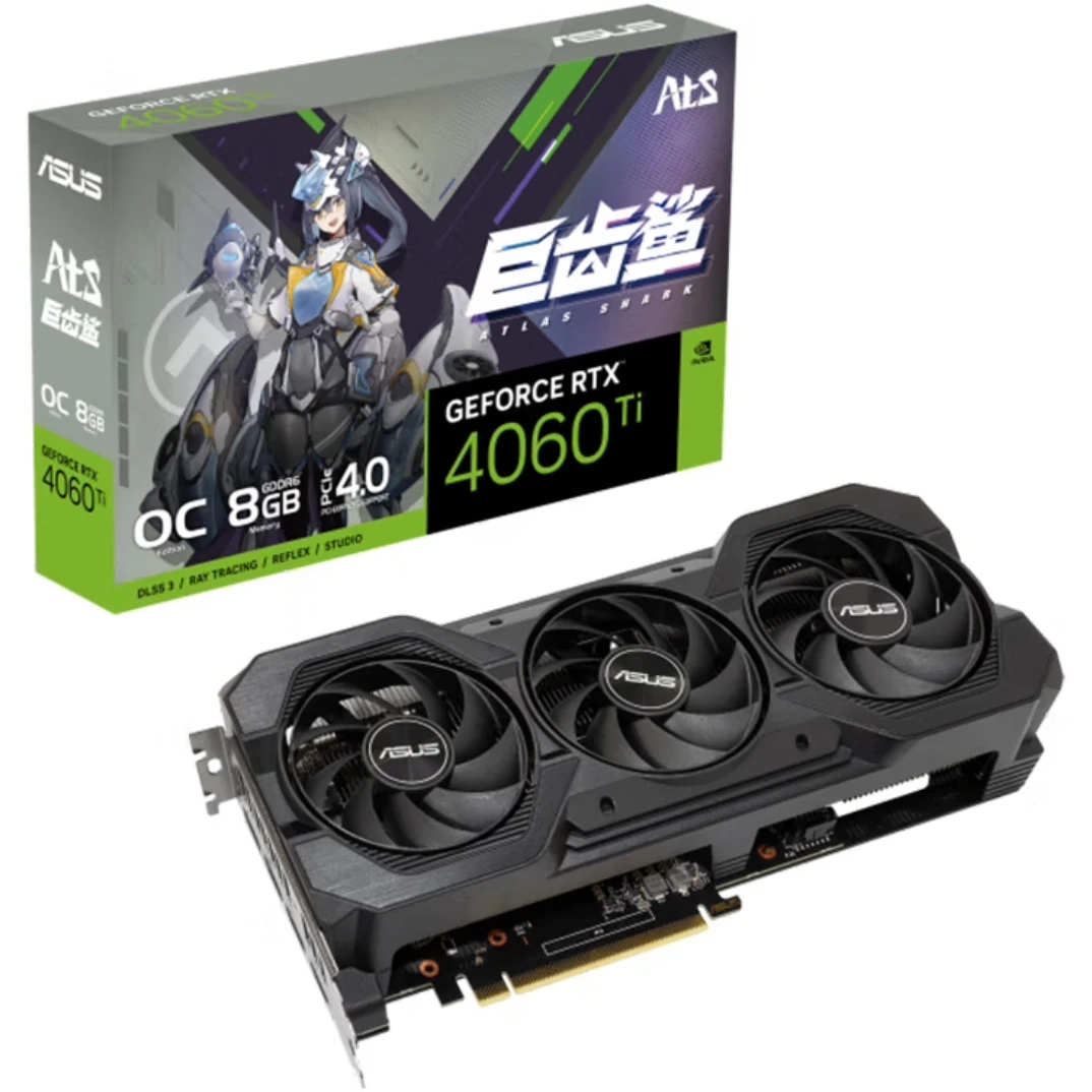 华硕【ATS-RTX4060TI-O8G V2】巨齿鲨 电竞游戏显卡 全新正品