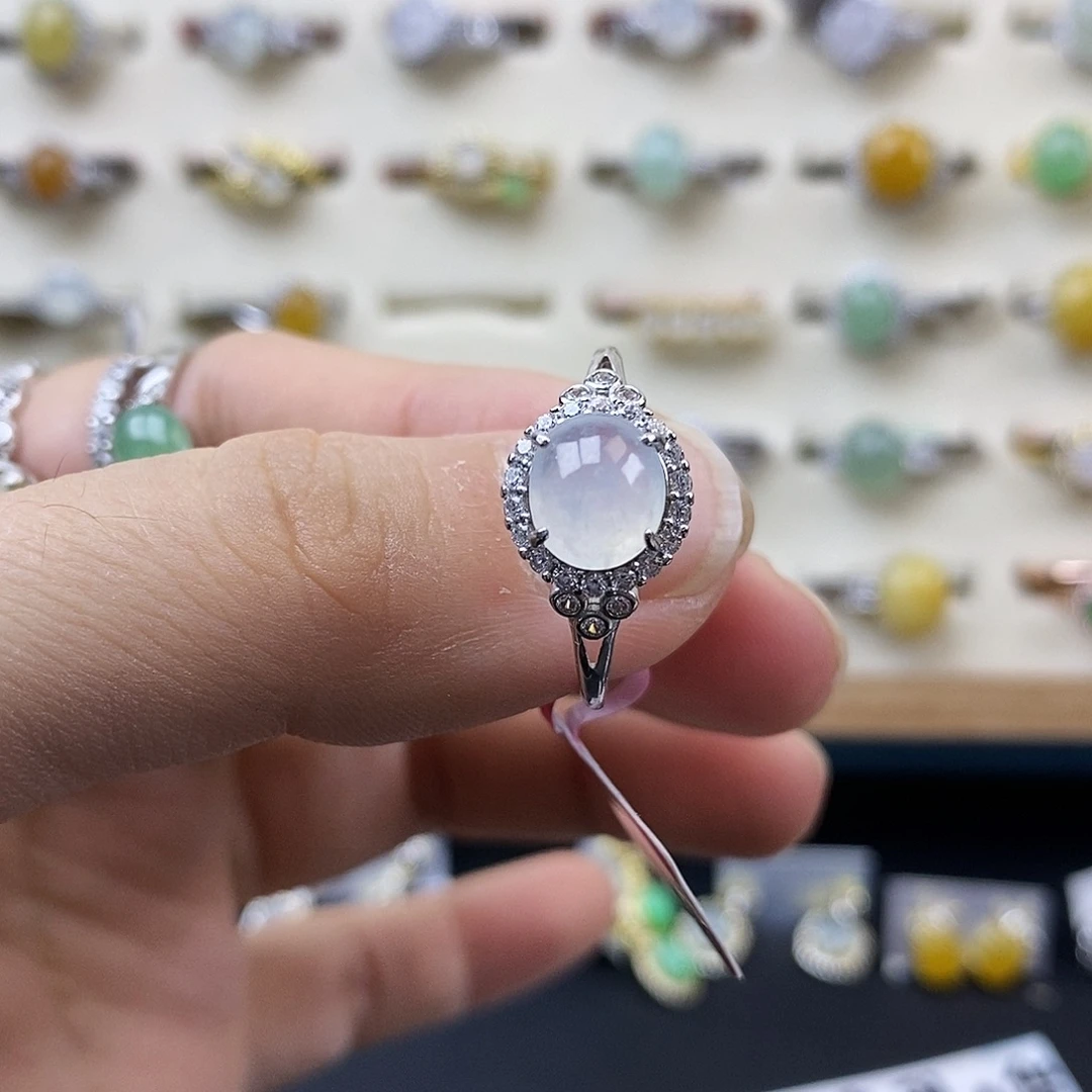 翡翠银S925镶嵌戒指