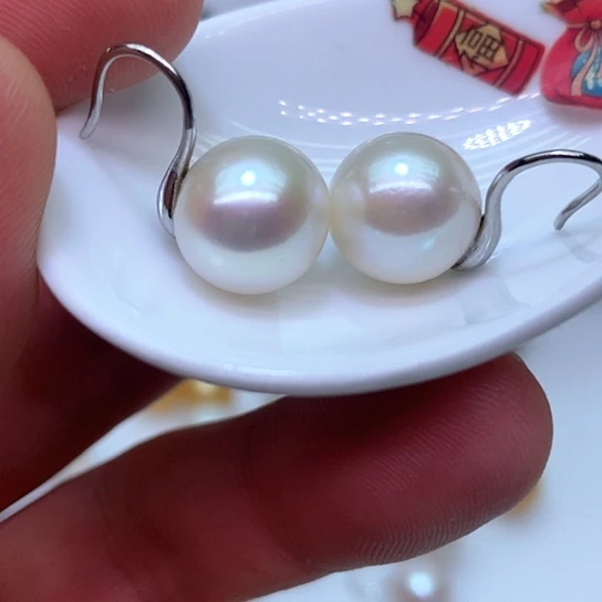 淡水珍珠耳饰银S925镶嵌