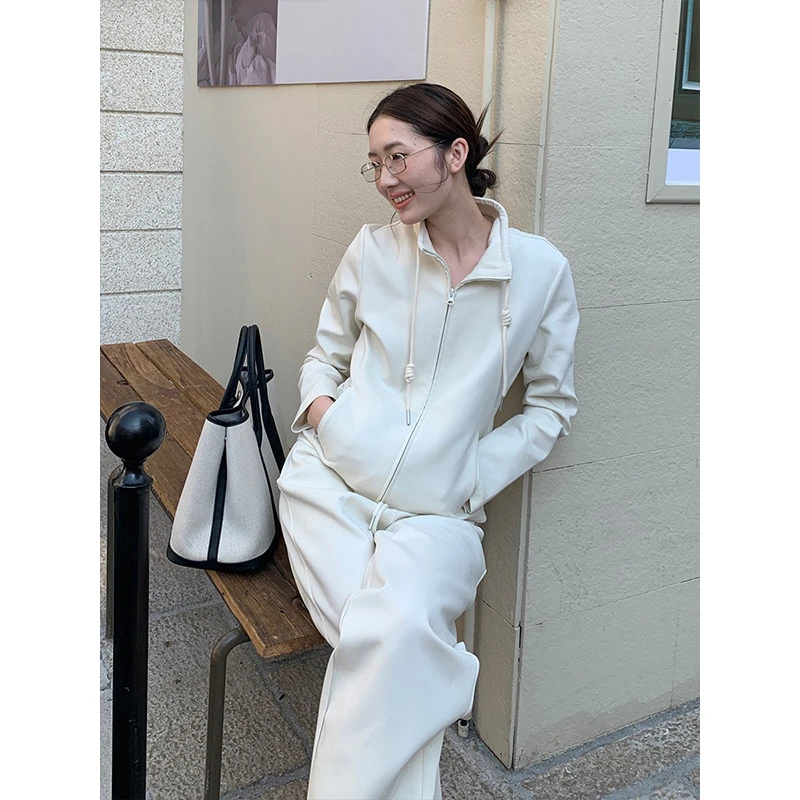 【6色】立领卫衣+休闲卫裤两件套女2025春季新款时尚运动套装T230