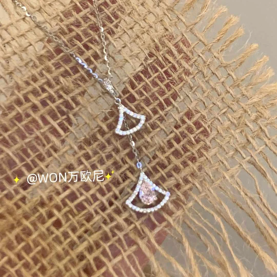 坠链均925银合成锆石 CHANGE x 冰粉小花裙锁骨链高级感 主X689