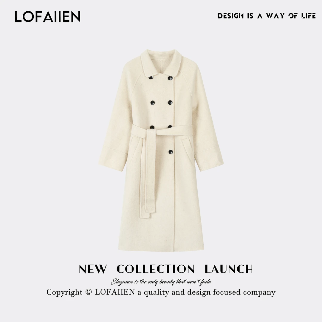LOFAIIEN/洛梵怡 "越素"设计款绵羊毛秋冬长款大衣