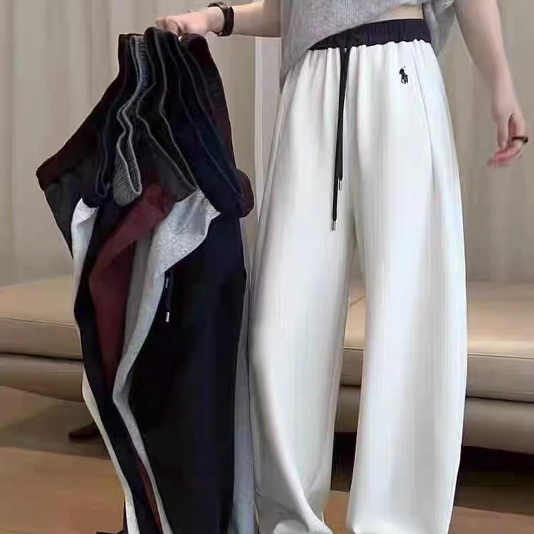 8603女士冬季加绒加厚两穿刺绣休闲裤