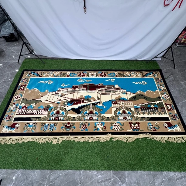 藏式布达拉宫挂毯适合客厅装饰棉维材质大尺寸