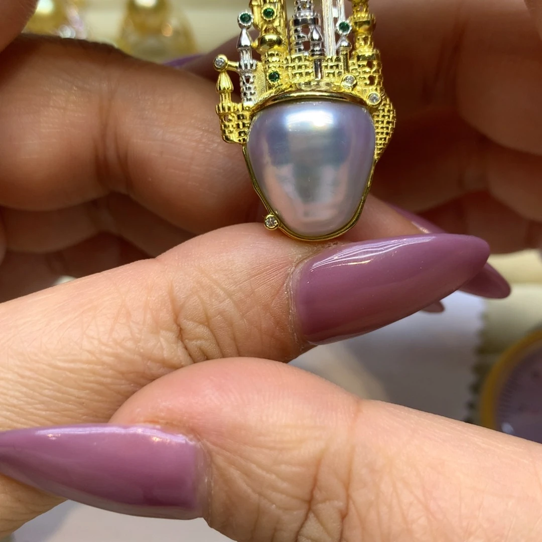 颈饰银S925镶嵌海水珍珠