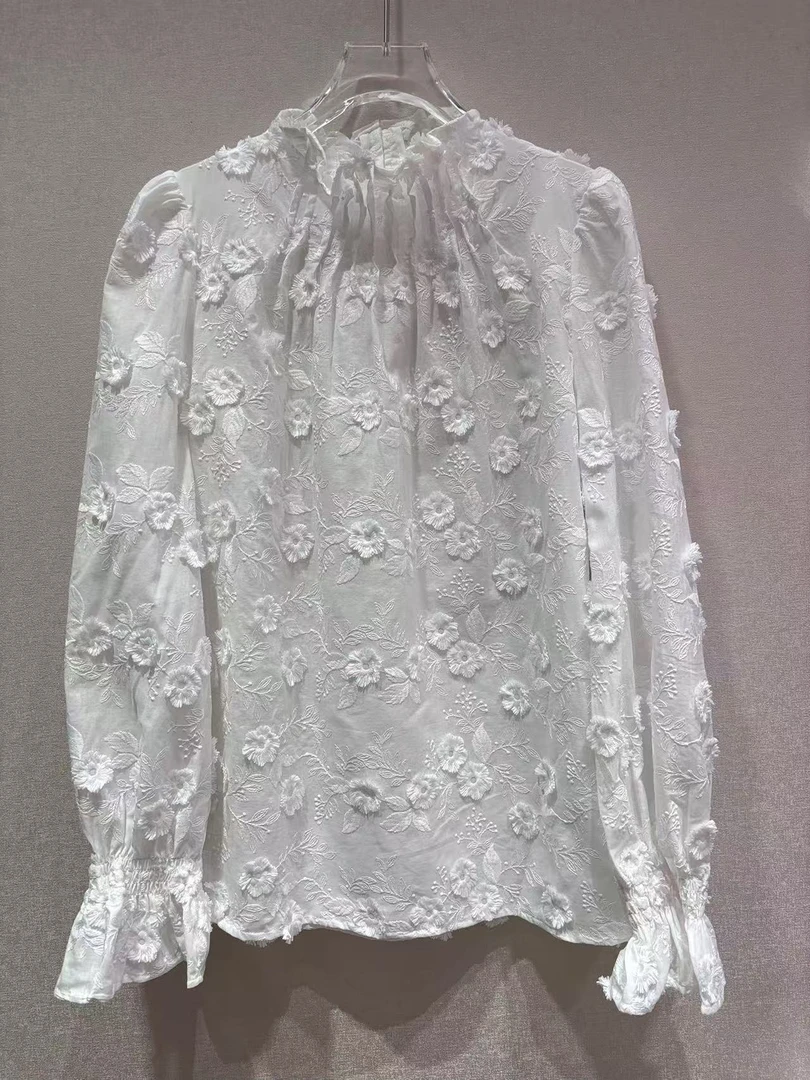 CHIC FAIRY 【花月】  早春提花刺绣立领上衣