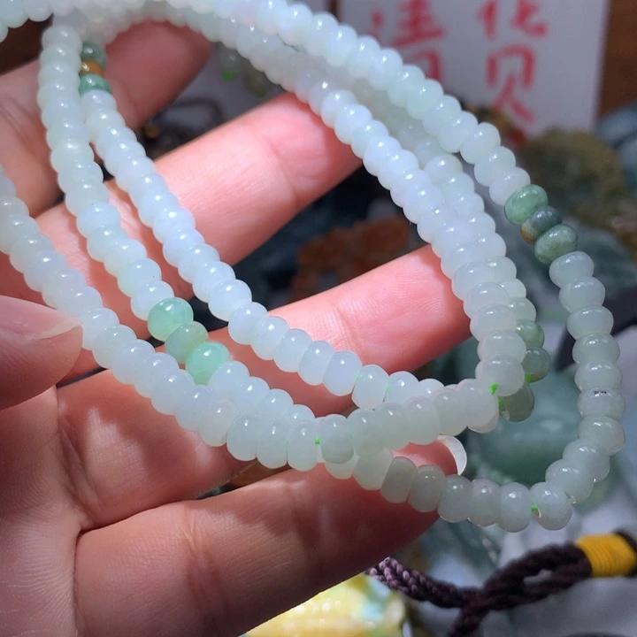 翡翠颈饰未镶嵌保真天然A货翡翠