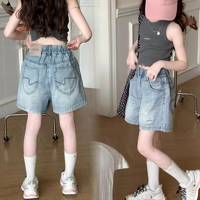 女童短裤2025夏装新款薄款宝宝牛仔中大童热裤儿童女孩夏季裤子