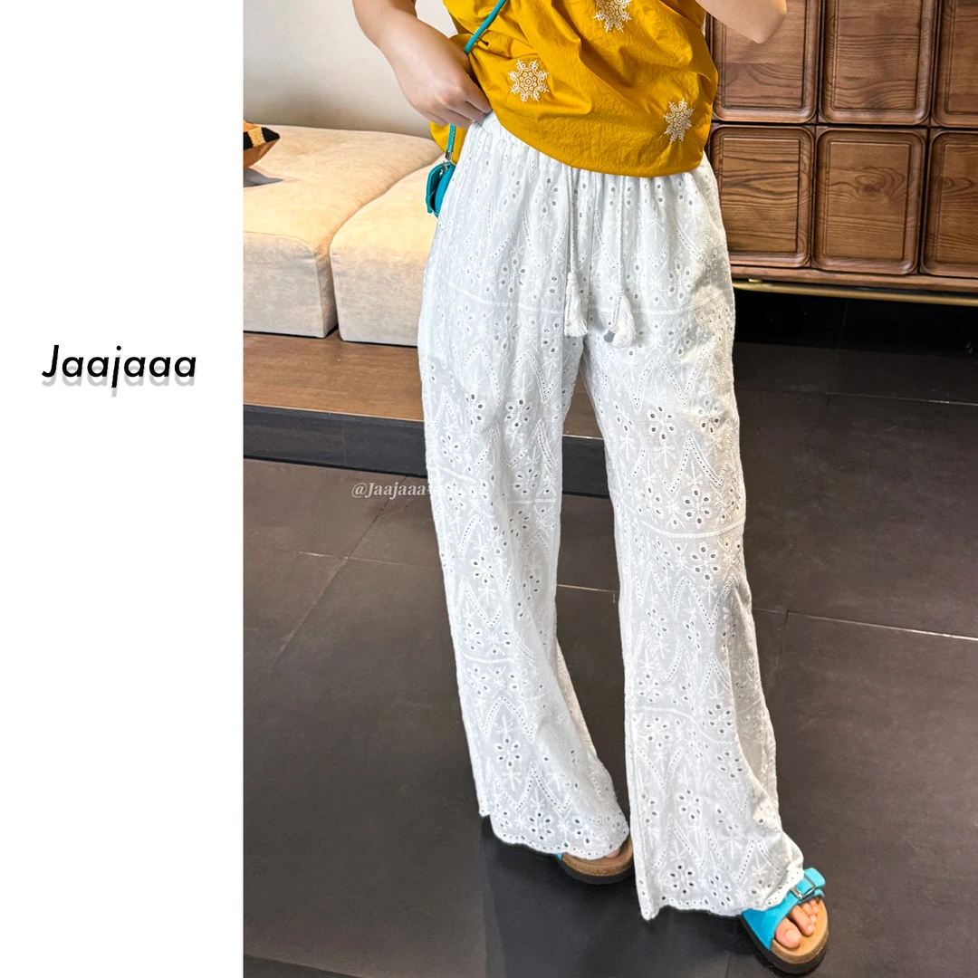 Jaajaaa追光卡萨布  时尚百搭宽松显瘦洋气直筒阔腿裤/IEBF