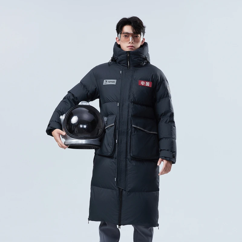 2024冬新款90绒中性长款太空系列时尚情侣外套羽绒服