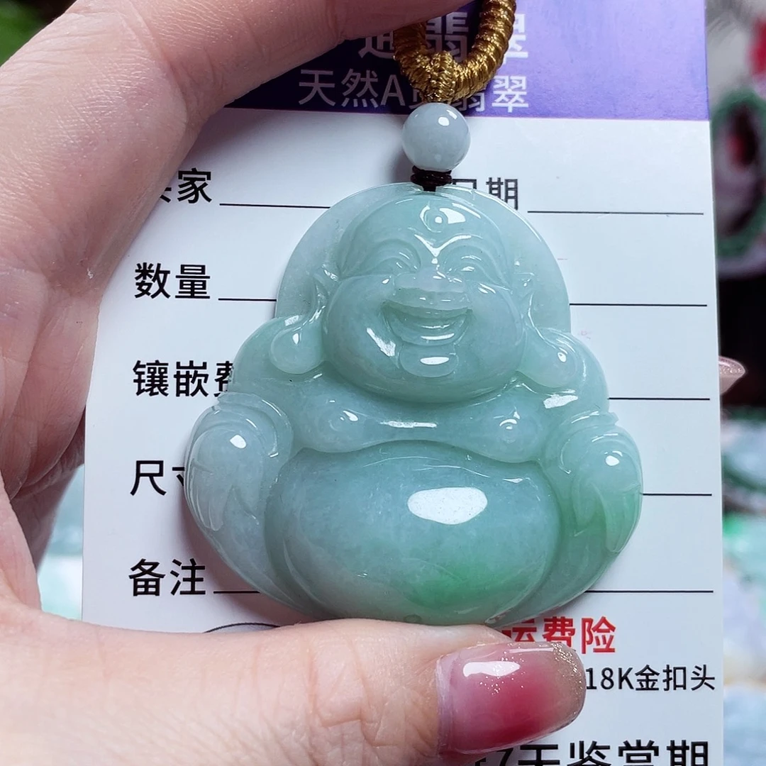 翡翠未镶嵌颈饰佛公40