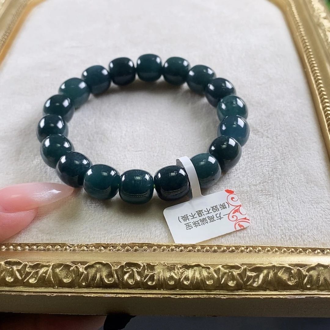 未镶嵌手链翡翠卡11.8mm老蓝水