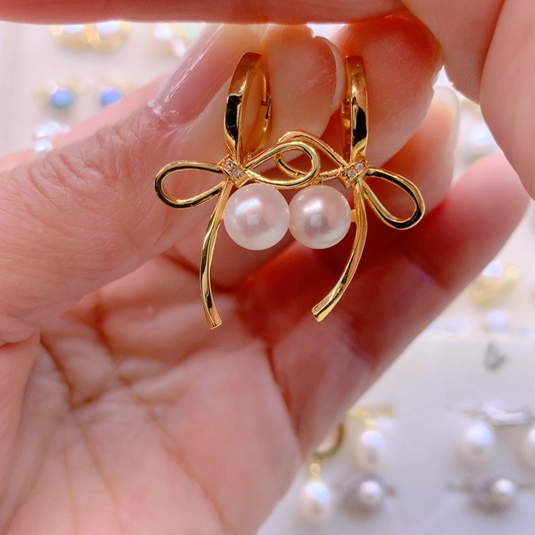 淡水珍珠合金耳饰