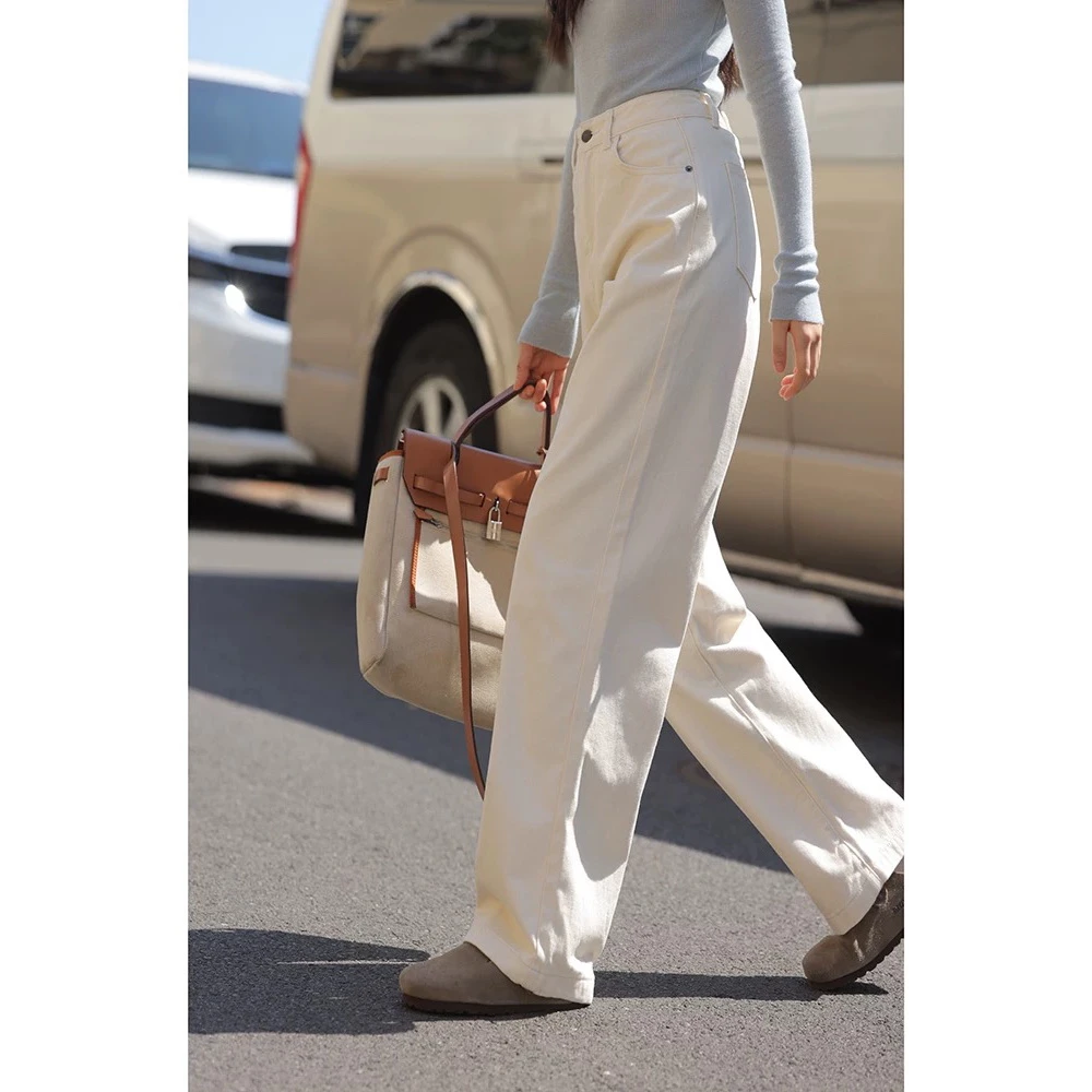 27426韩代高货白色显瘦时尚牛仔裤直筒裤6601裤长103