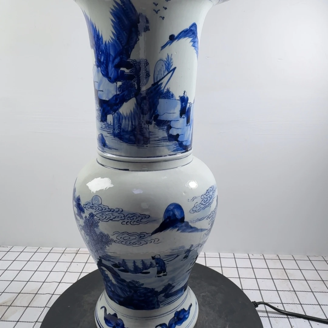 波***瓶青花人物故事陶瓷瓶