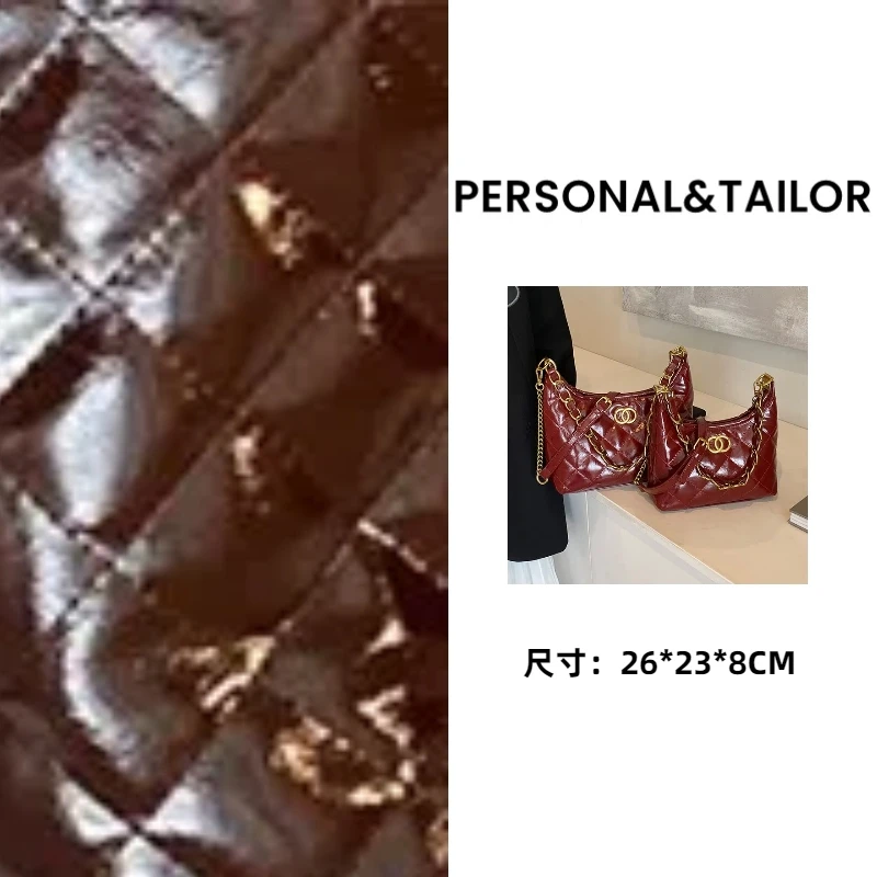 2319大号红色刺绣单肩包斜挎包网红秋冬腋下包链条包