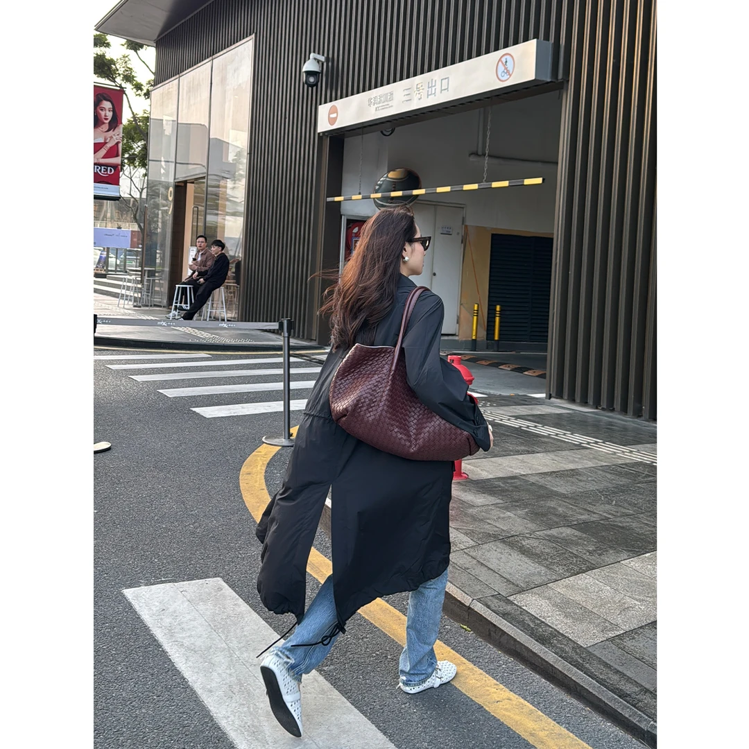 KEEP KAPU靠谱【万能包】高级感大容量酒红色牛皮编织包KP253308