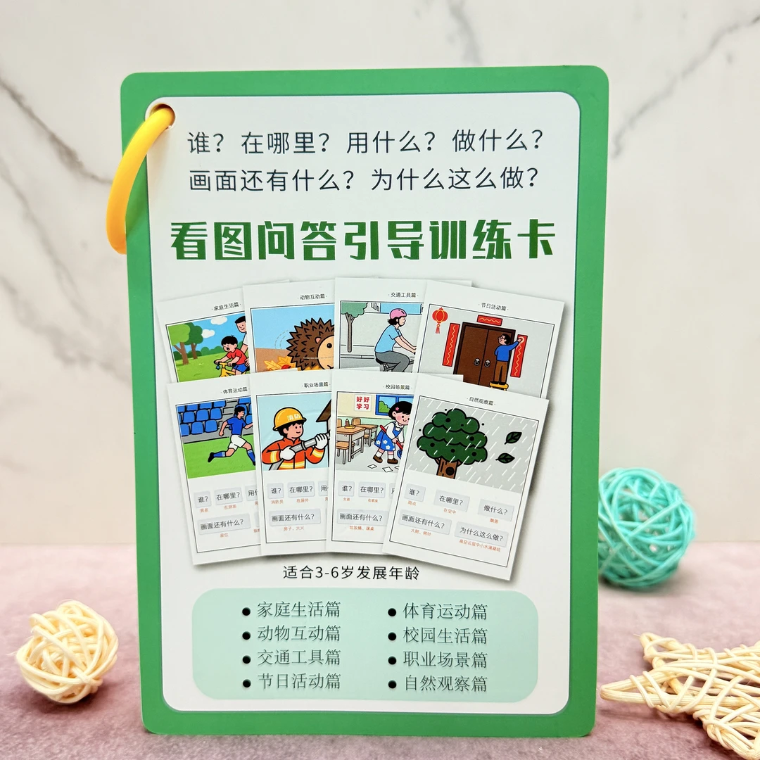 6W看图问答训练卡— 谁 在哪里 用什么  做什么 还有什么 为什么