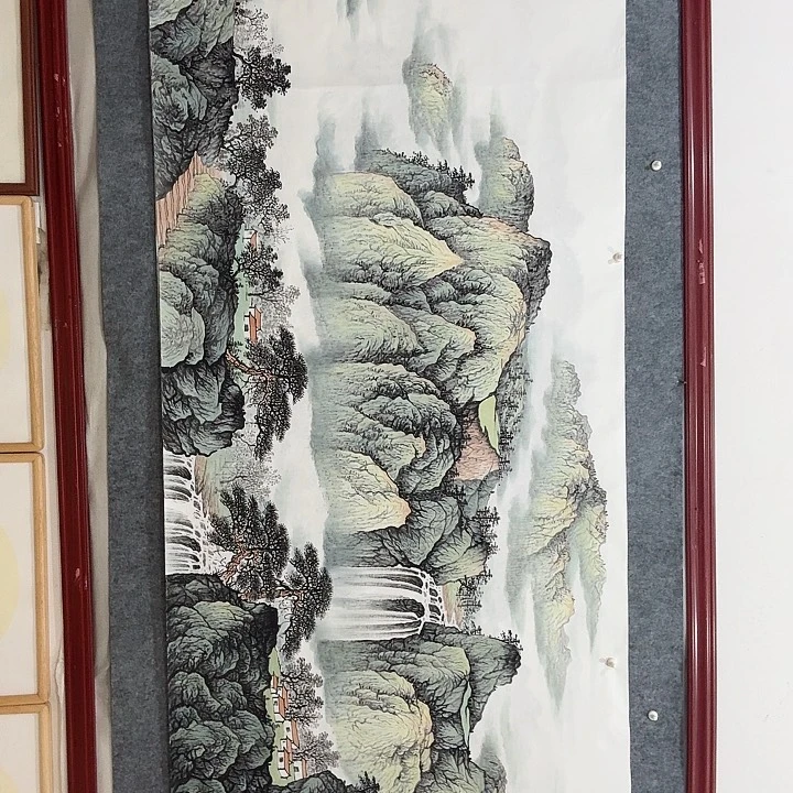 国画手绘国画江山如画