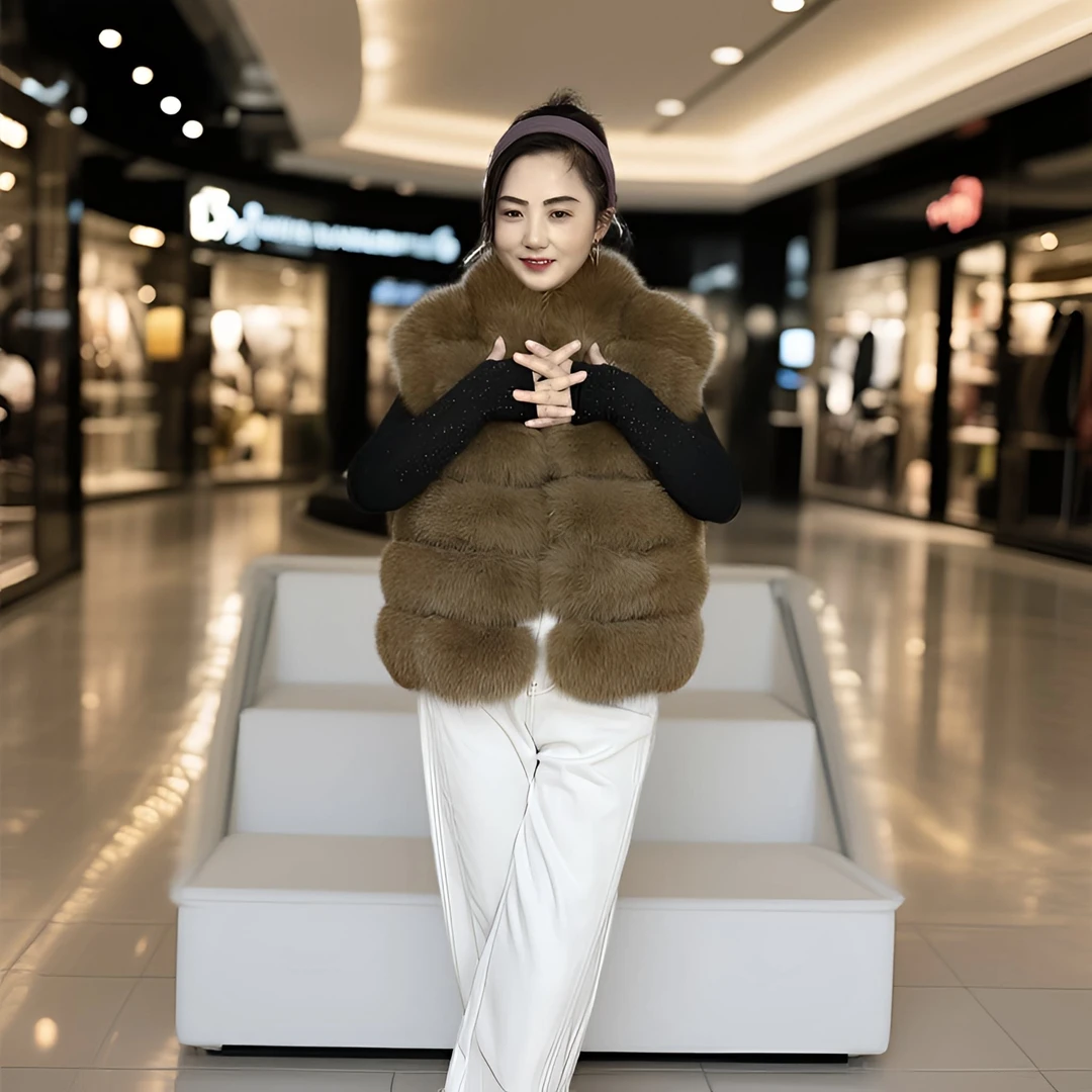 马夹秋冬新款ins风韩系整皮横排显瘦坎肩