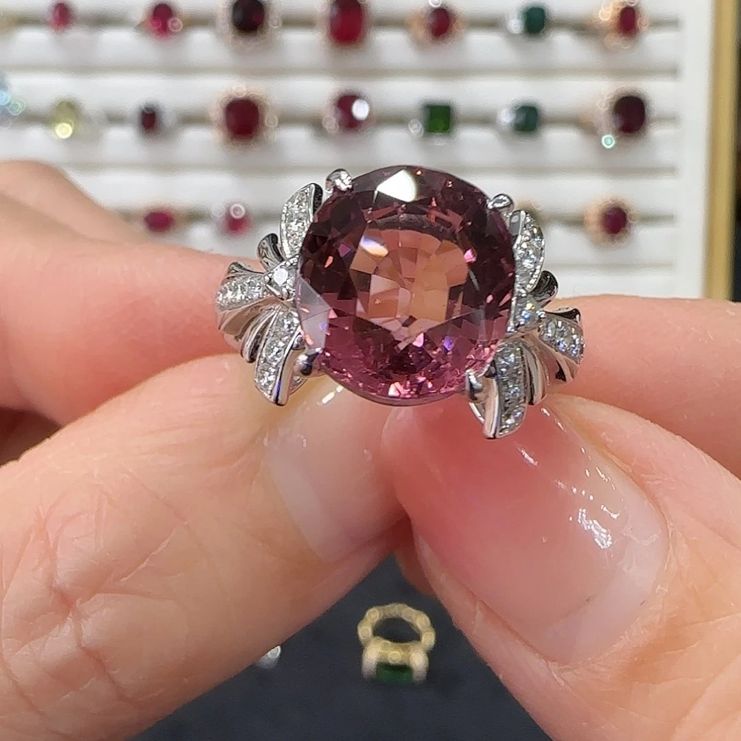 碧玺戒指18K金镶嵌6.34ct