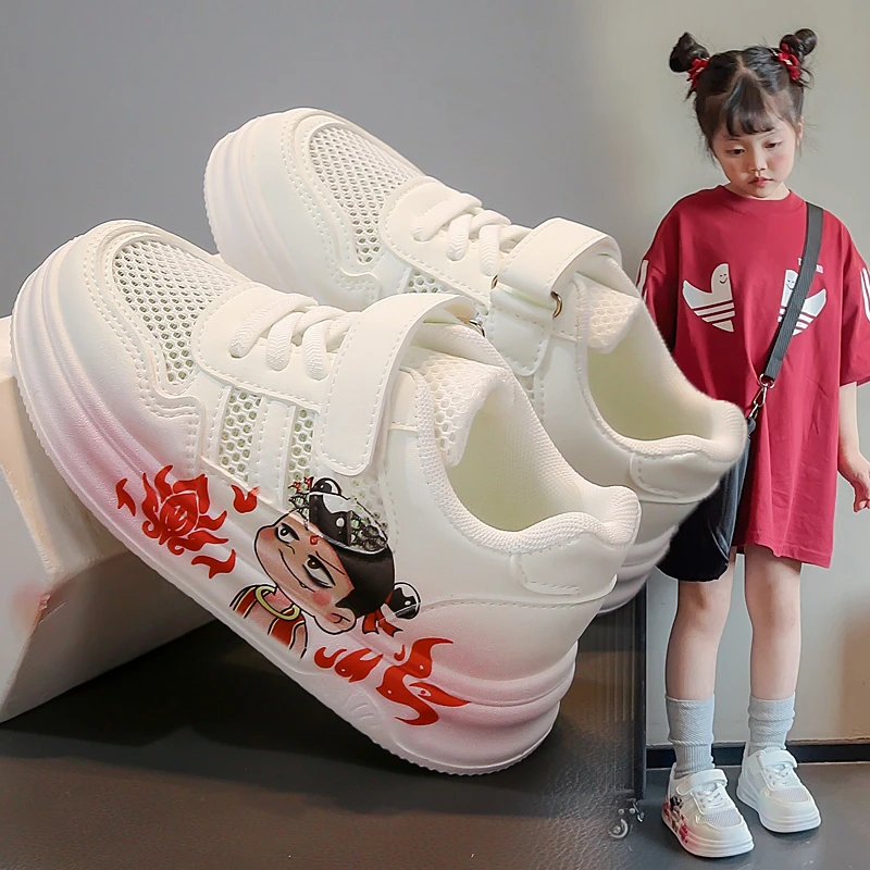ABC女童鞋2025款夏季敖丙三太子儿童小白板鞋女孩哪吒软底运动鞋