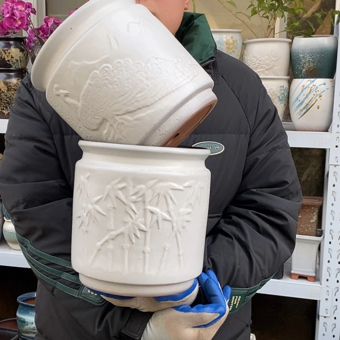 紫砂花盆口20高20处理俩个