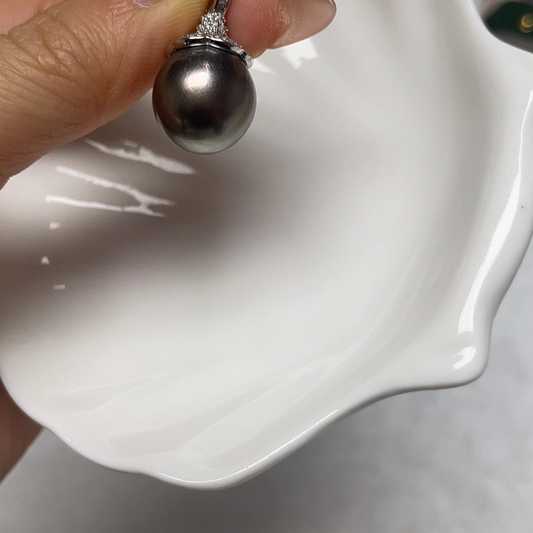 银S925镶嵌吊坠(不含链)海水珍珠