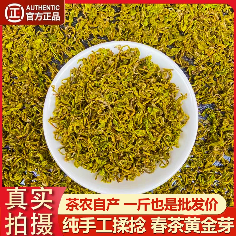 【一斤送鹅蛋杯】纯手工黄金芽茶叶2025新茶高山绿茶豆香耐泡口粮茶
