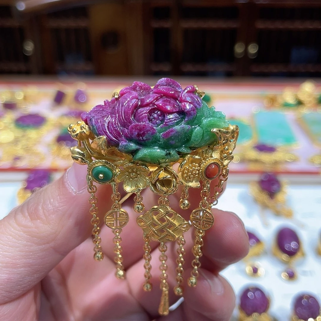 大***糖锦纶非金属戒指红宝