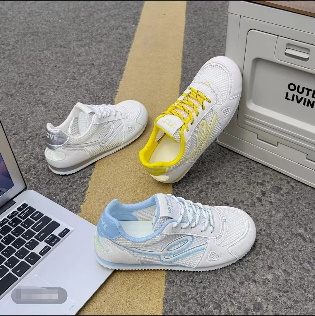 夏季新款系带镂空休闲时尚百搭小白鞋德训鞋 2803