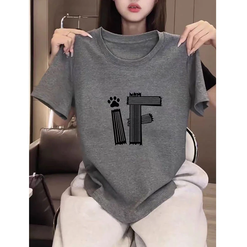 设计感小众正肩圆领短袖t恤女夏季2025新款时尚百搭休闲薄款上衣