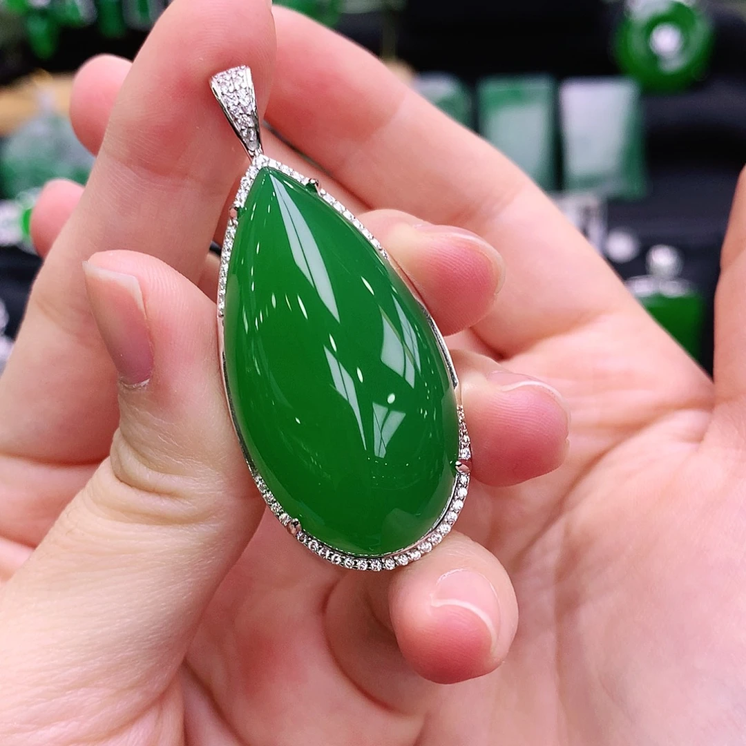 玛瑙/玉髓吊坠银S925镶嵌@***水